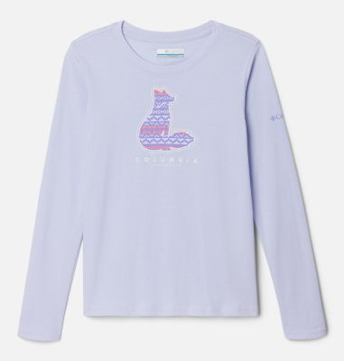 Hazeldel Hill LS Graphic Tee, Color: Snowdrift, Foxy Madras, image 1