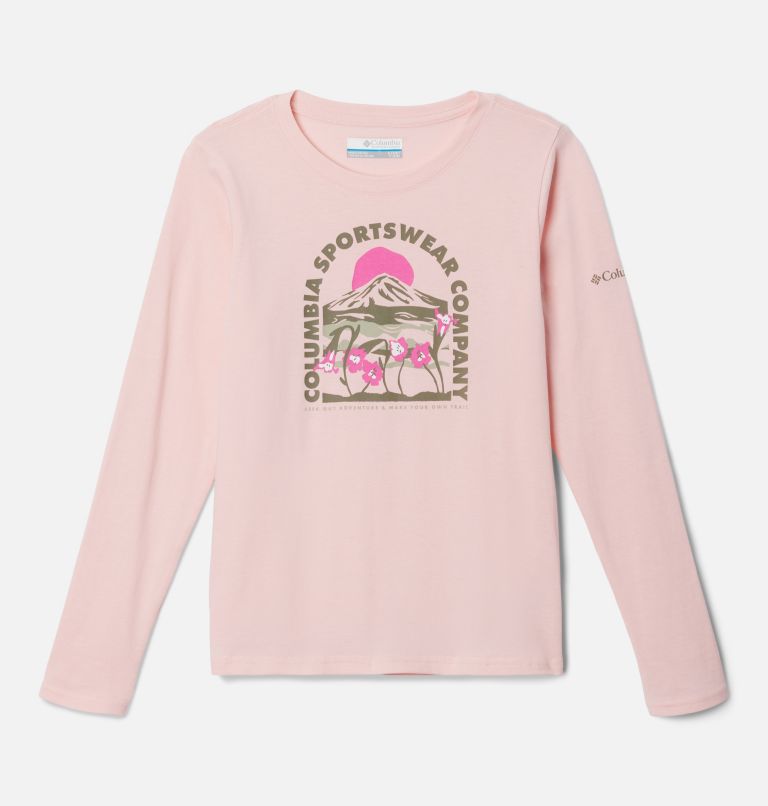 Hazeldel Hill LS Graphic Tee, Color: Satin Pink, Floral View, image 1
