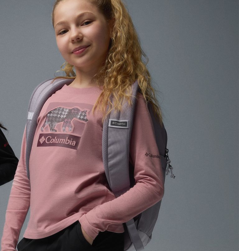 Girls' Hazeldel Hill Long Sleeve Graphic T-Shirt, Color: Eraser Pink, Barely Printed, image 5