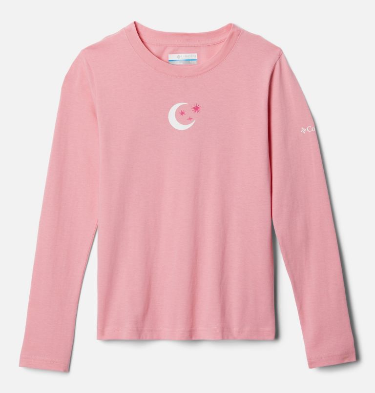 Thumbnail: Girls' Hazeldel Hill Long Sleeve Graphic T-Shirt, Color: Pink Orchid, Hypergalactic Gem, image 1