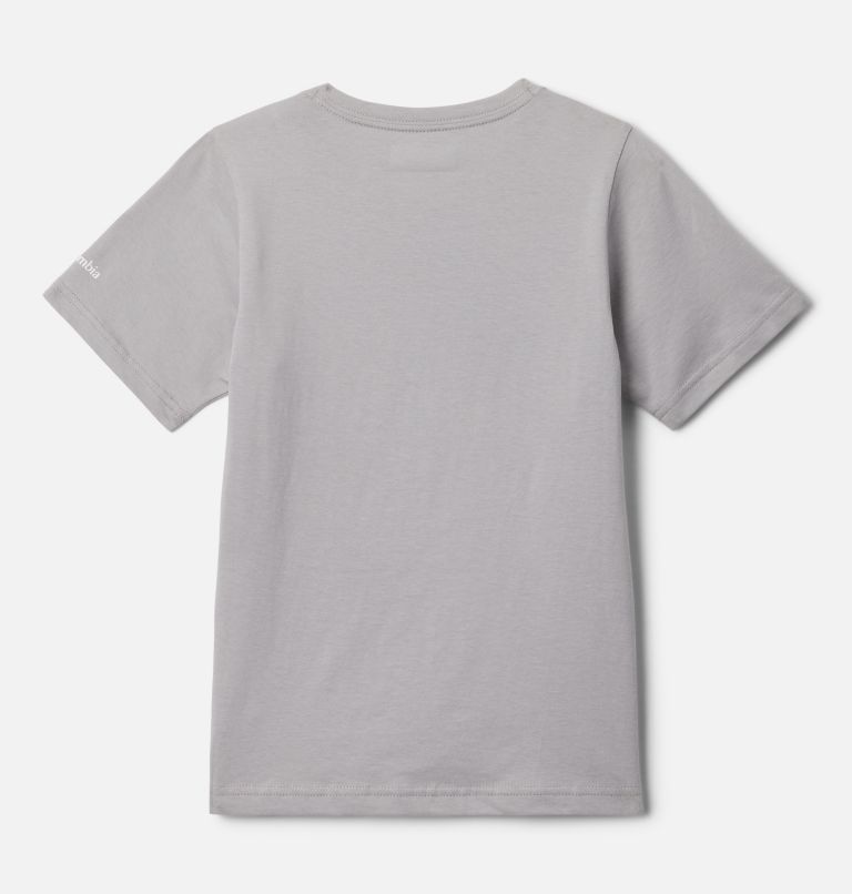Boys' Basin Ridge Short Sleeve Graphic T-Shirt, Color: Columbia Grey, Outlined Lockup Camo, image 2