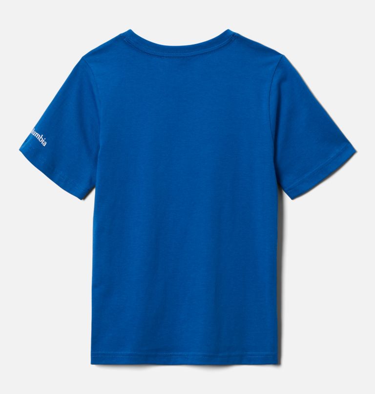 Thumbnail: Boys' Basin Ridge Short Sleeve Graphic T-Shirt, Color: Bright Indigo, Checkpoint Gem Multi, image 2