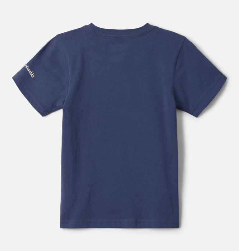Thumbnail: Girls' Bessie Butte Short Sleeve Graphic T-Shirt, Color: Nocturnal, Bearly-Cyanofrond, image 2