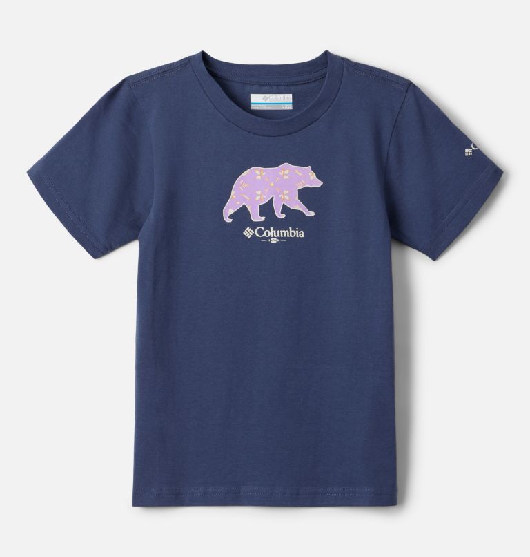 Girls' Bessie Butte Short Sleeve Graphic T-Shirt, Color: Nocturnal, Bearly-Cyanofrond, image 1