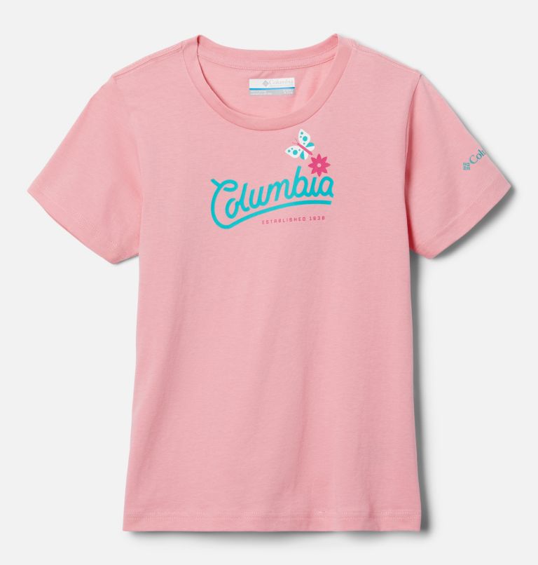 Thumbnail: Girls' Bessie Butte Short Sleeve Graphic T-Shirt, Color: Pink Orchid, Simply Scripted, image 1