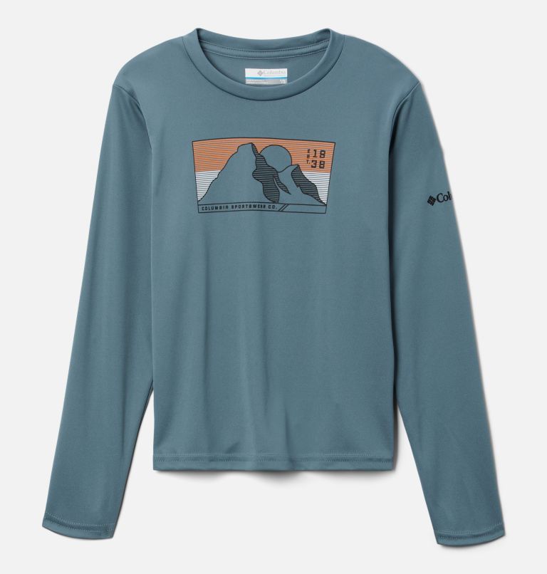 Boys' Grizzly Peak Long Sleeve Graphic T-Shirt, Color: Metal, Line Scape, image 1