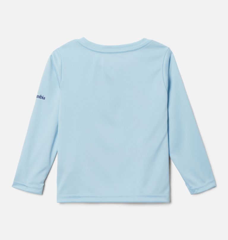 Thumbnail: Girls' Toddler Mirror Rock Long Sleeve Graphic Shirt, Color: Spring Blue, Suntrek Trails II, image 2