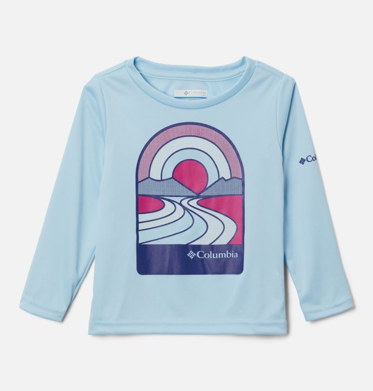 Girls' Toddler Mirror Rock Long Sleeve Graphic Shirt, Color: Spring Blue, Suntrek Trails II, image 1