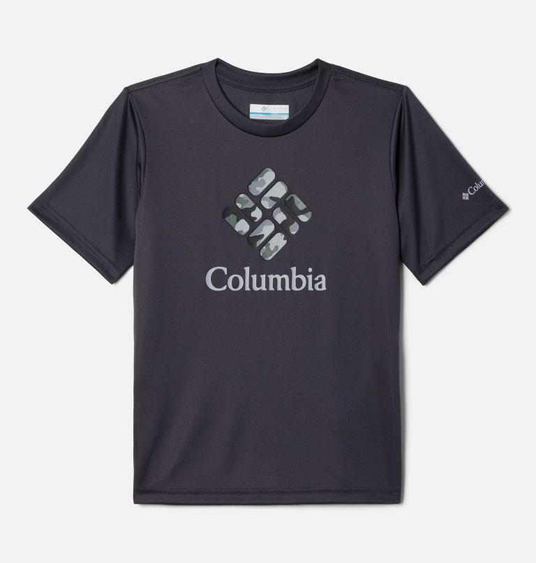 Thumbnail: Boys' Edisun Trail Graphic T-Shirt, Color: Shark, Stacked Gem-Camo, image 1