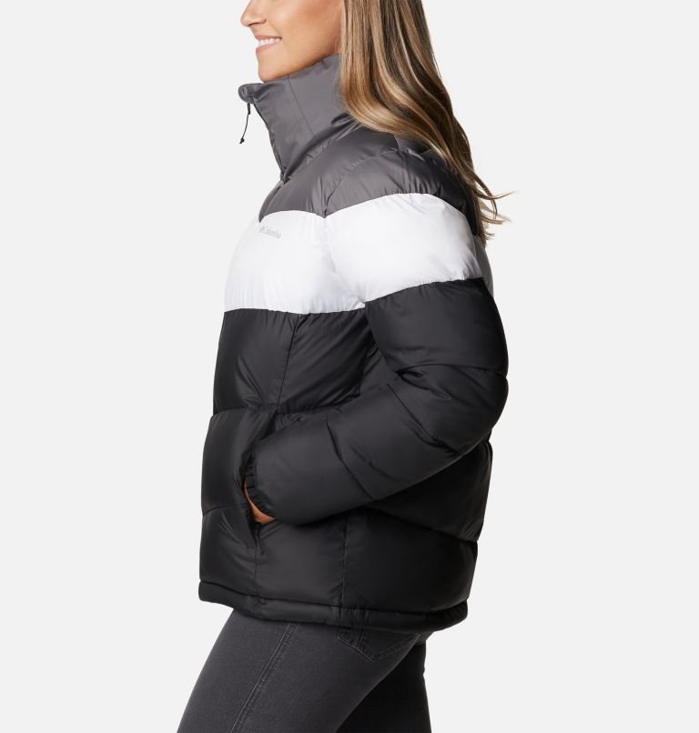 Thumbnail: Women's Puffect Color Blocked Jacket, Color: Black, White, City Grey, image 3