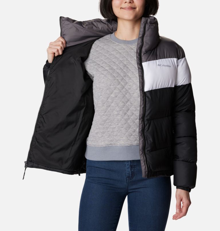 Women's Puffect Colourblock Puffer Jacket, Color: Black, White, City Grey, image 5