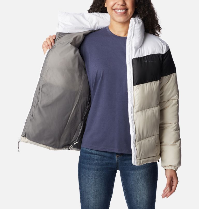 Thumbnail: Women's Puffect Colourblock Puffer Jacket, Color: Dark Stone, Black, White, image 5