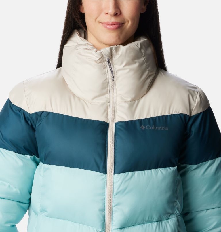 XS, COLUMBIA Puffect Jacket Mujer - Nocturnal/White/Spring Blue