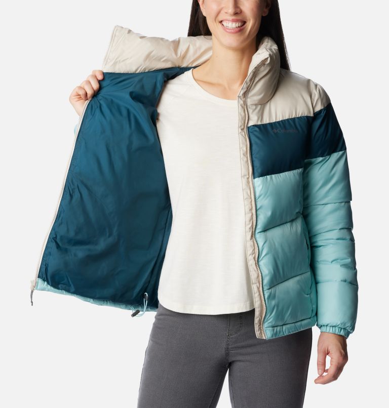 XS, COLUMBIA Puffect Jacket Mujer - Nocturnal/White/Spring Blue