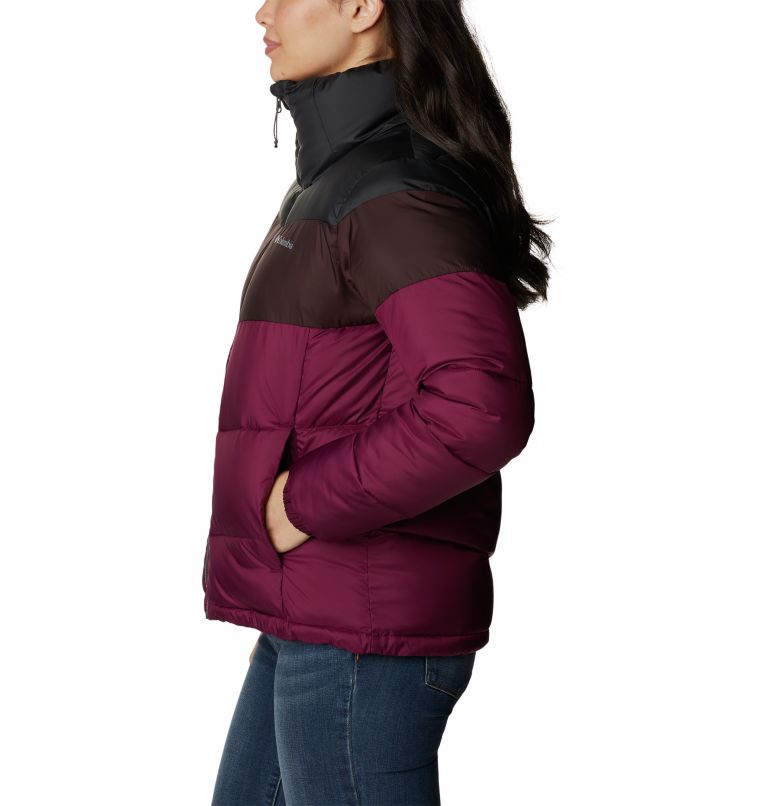 Chaqueta con bloques de color Puffect para mujer, Color: Marionberry, New Cinder, Shark, image 3