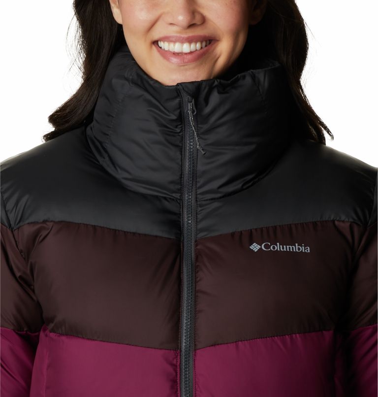 Chaqueta con bloques de color Puffect para mujer, Color: Marionberry, New Cinder, Shark, image 4