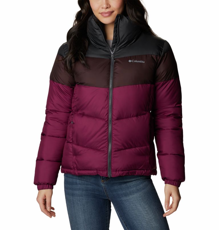 Chaqueta con bloques de color Puffect para mujer, Color: Marionberry, New Cinder, Shark, image 1