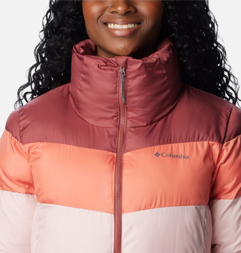 Women's Puffect Colourblock Puffer Jacket, Color: Dusty Pink, Faded Peach, Beetroot, image 4