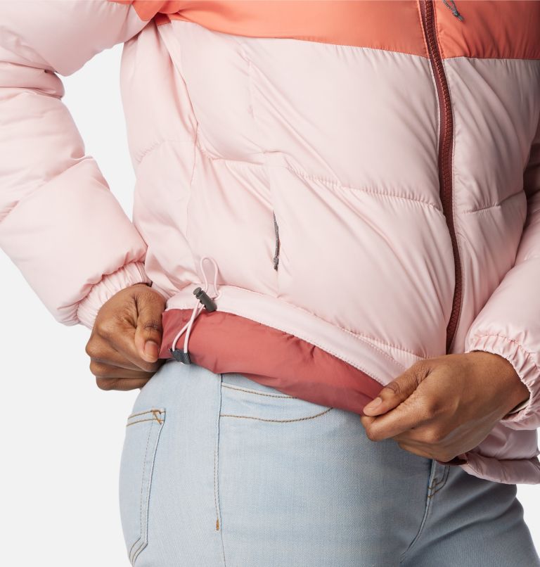 Thumbnail: Women's Puffect Colourblock Puffer Jacket, Color: Dusty Pink, Faded Peach, Beetroot, image 6