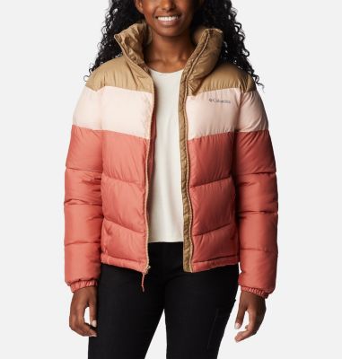 coral puffer coat