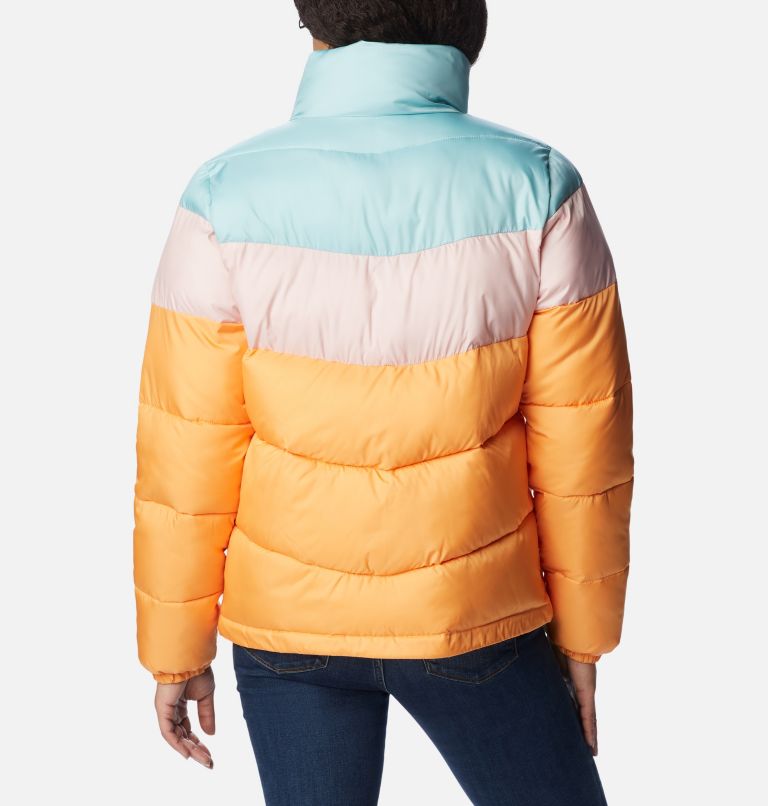 Columbia PIKE LAKE CROPPED - Chaqueta de plumas - sunset peach/dusty  pink/aqua haze/multicolor 