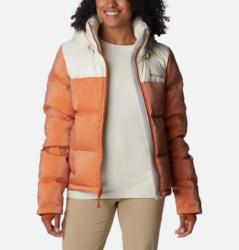 Thumbnail: Women's Bulo Point Insulated Hooded Puffer Jacket, Color: Chalk, Warm Copper Sheen, image 12