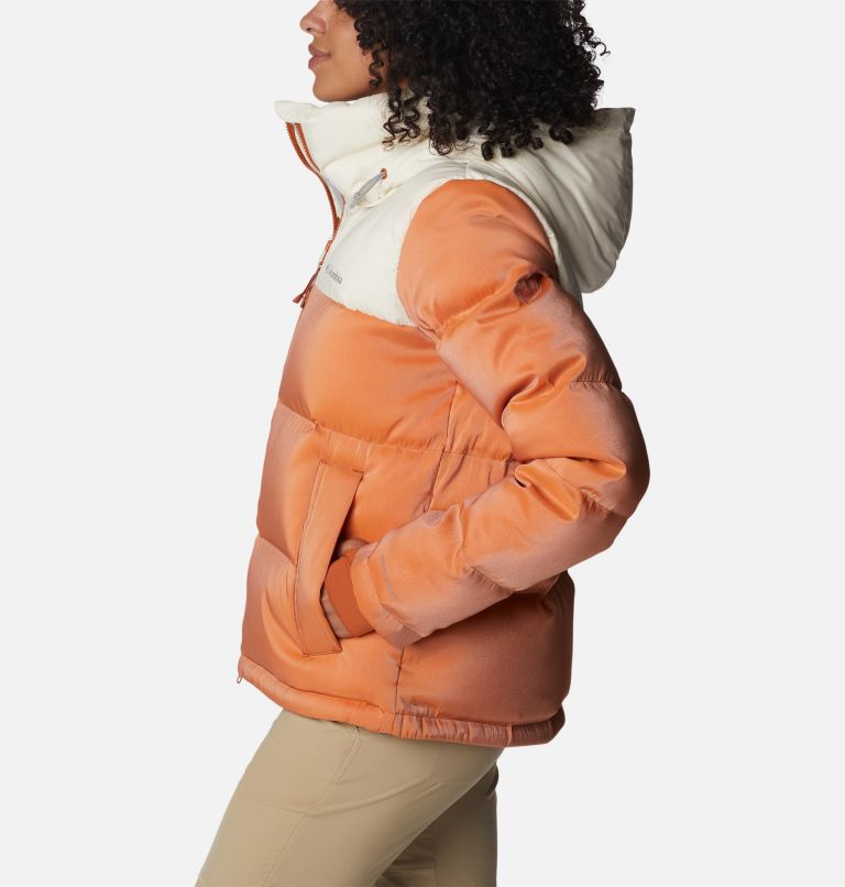Thumbnail: Women's Bulo Point Insulated Hooded Puffer Jacket, Color: Chalk, Warm Copper Sheen, image 3