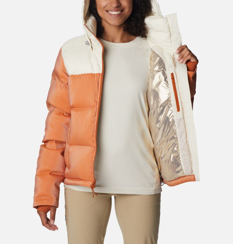Thumbnail: Women's Bulo Point Insulated Hooded Puffer Jacket, Color: Chalk, Warm Copper Sheen, image 5