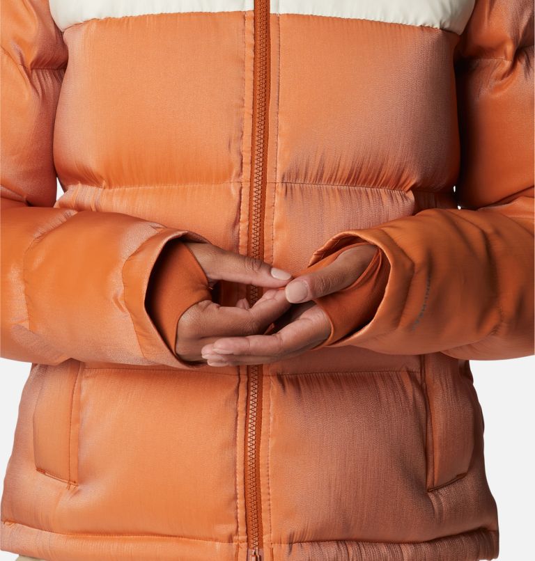 Thumbnail: Women's Bulo Point Insulated Hooded Puffer Jacket, Color: Chalk, Warm Copper Sheen, image 9