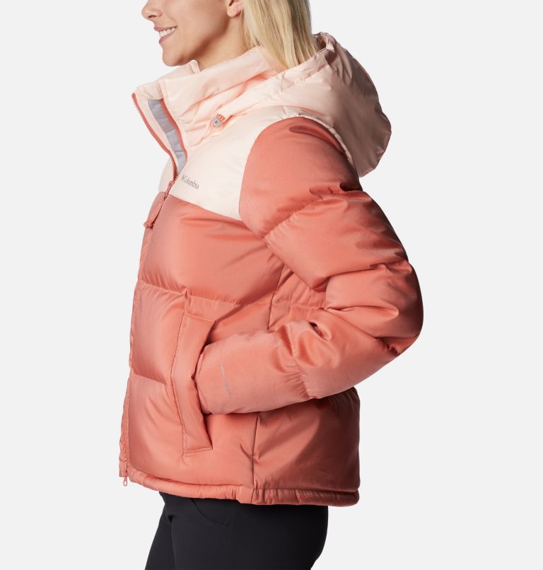 Thumbnail: Women's Bulo Point Insulated Hooded Puffer Jacket, Color: Peach Blossom, Dark Coral Sheen, image 3