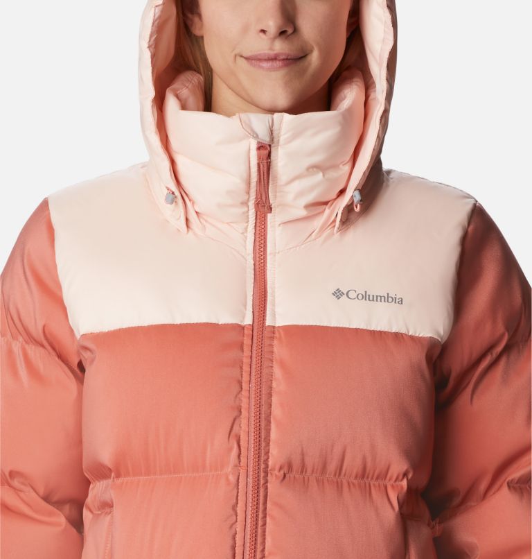 Women's Bulo Point Insulated Hooded Puffer Jacket, Color: Peach Blossom, Dark Coral Sheen, image 4