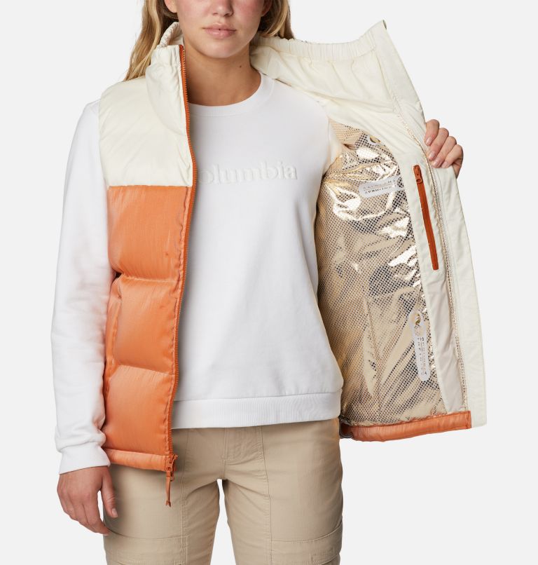 Women's Bulo Point Down Puffer Vest, Color: Chalk, Warm Copper Sheen, image 5