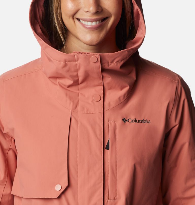 Thumbnail: Women's Hadley Trail Rain Jacket, Color: Dark Coral, image 4