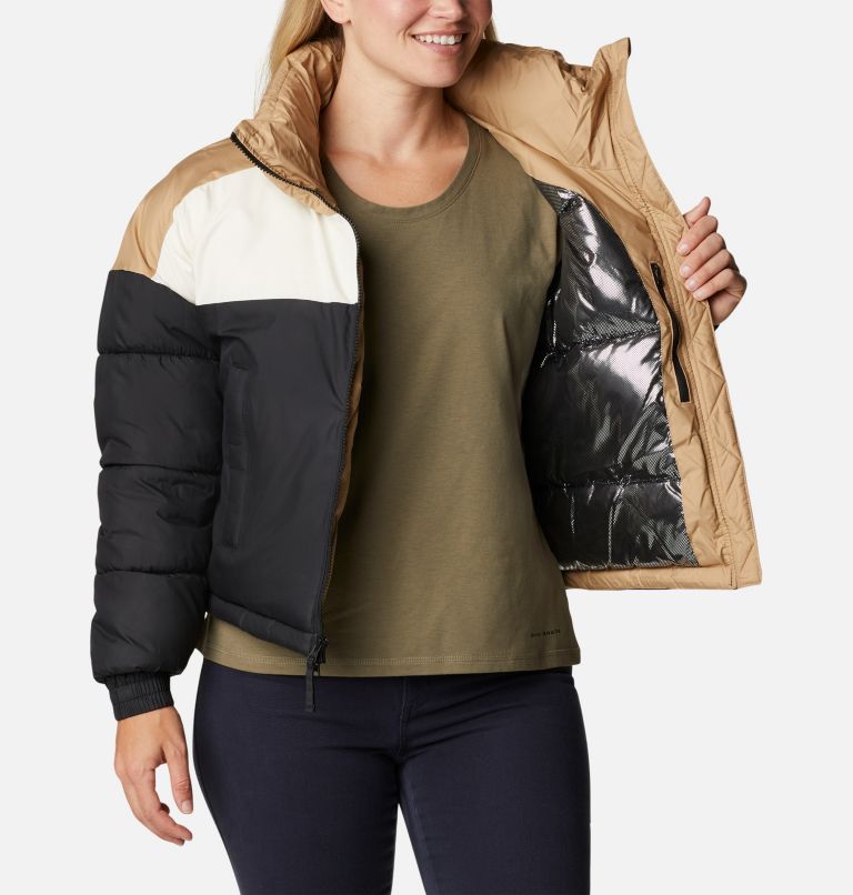 Women's Pike Lake Insulated Cropped Puffer Jacket, Color: Black, Chalk, Beach, image 5