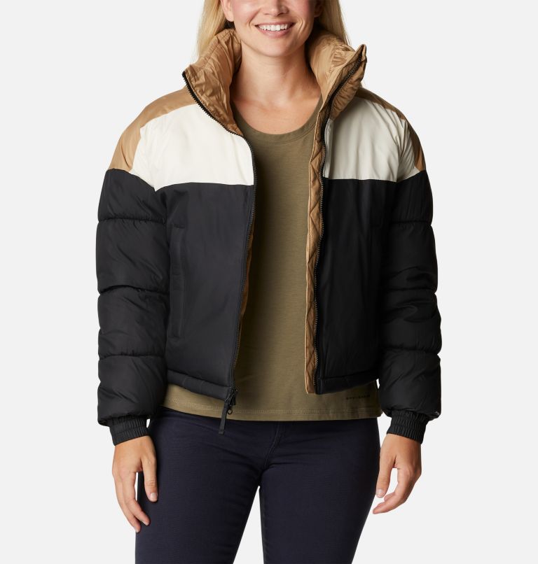 Women's Pike Lake Insulated Cropped Puffer Jacket, Color: Black, Chalk, Beach, image 7