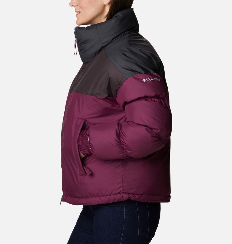 Women's Pike Lake Insulated Cropped Puffer Jacket, Color: Marionberry, New Cinder, Shark, image 3