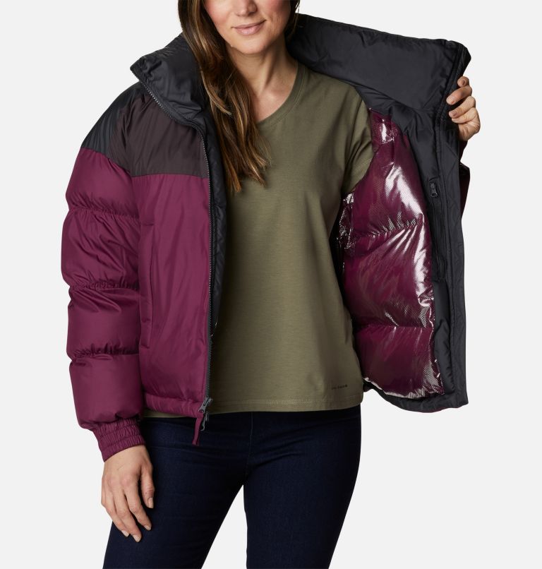 Women's Pike Lake Insulated Cropped Puffer Jacket, Color: Marionberry, New Cinder, Shark, image 5
