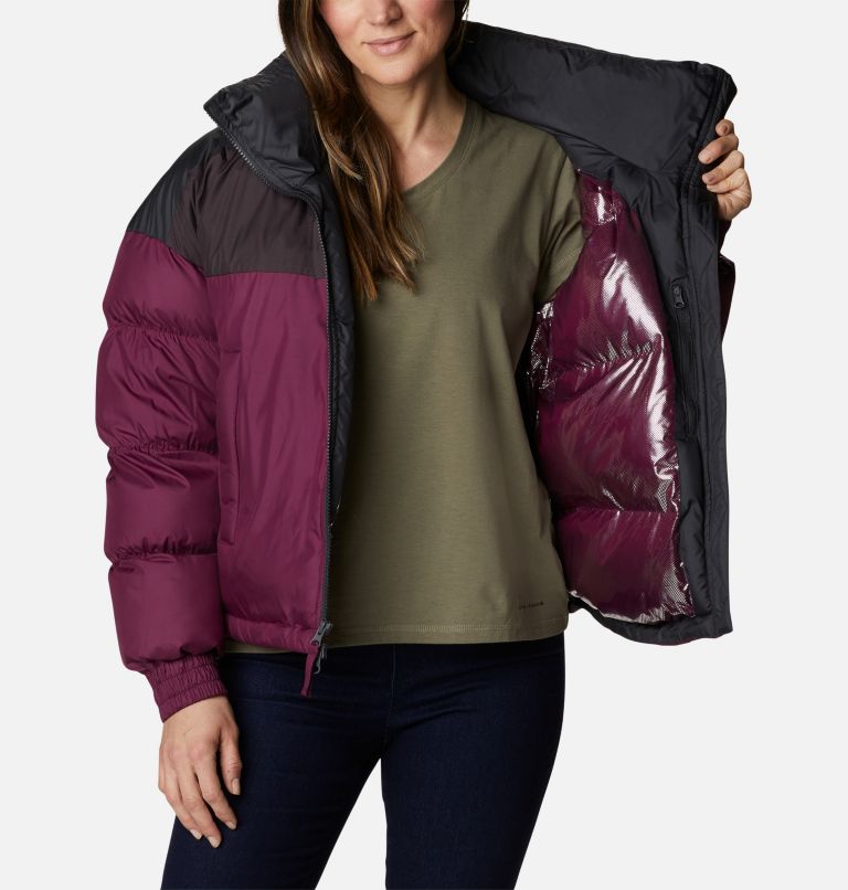 Thumbnail: Women's Pike Lake Insulated Cropped Puffer Jacket, Color: Marionberry, New Cinder, Shark, image 5