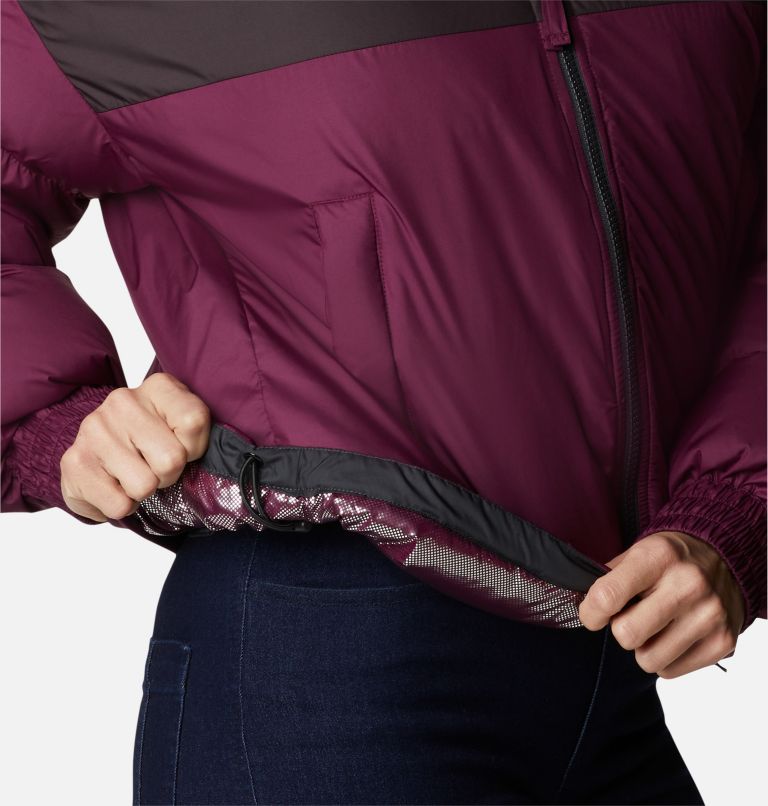 Women's Pike Lake Insulated Cropped Puffer Jacket, Color: Marionberry, New Cinder, Shark, image 7