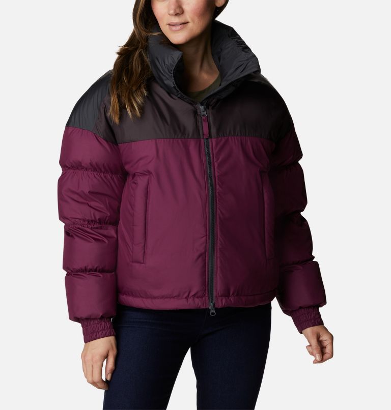 Thumbnail: Women's Pike Lake Insulated Cropped Puffer Jacket, Color: Marionberry, New Cinder, Shark, image 1