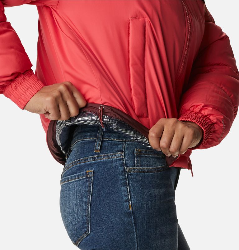 Thumbnail: Women's Pike Lake Insulated Cropped Puffer Jacket, Color: Bright Geranium, Dark Nocturnal, Malbec, image 6