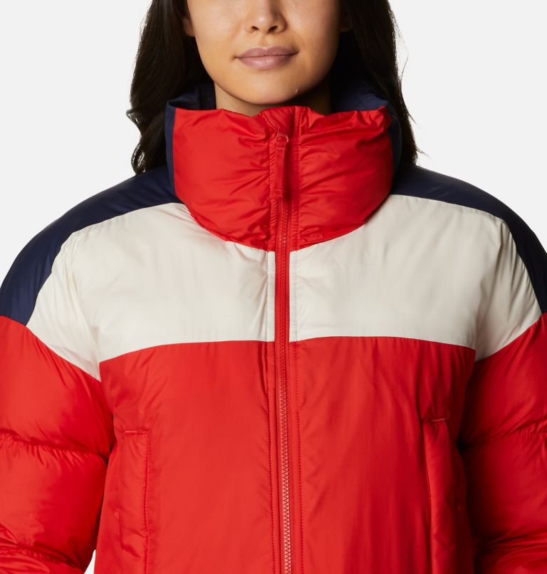 Women's Pike Lake Insulated Cropped Puffer Jacket, Color: Bold Orange, Chalk, Nocturnal, image 4