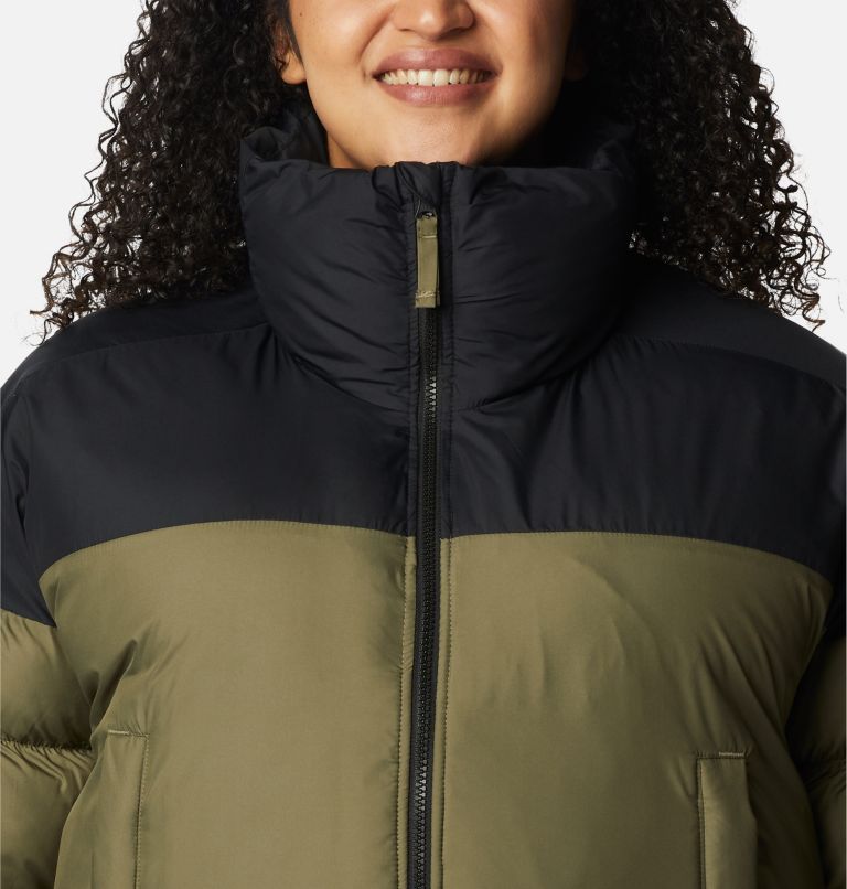 Thumbnail: Women's Pike Lake Cropped Jacket - Plus Size, Color: Stone Green, Black, image 4