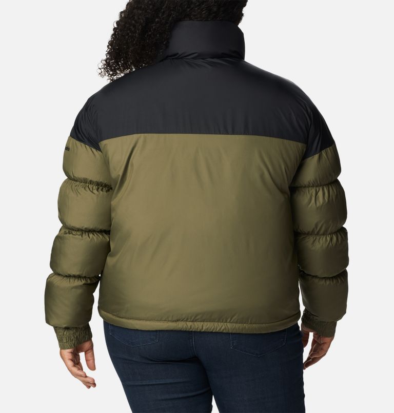 Thumbnail: Women's Pike Lake Cropped Jacket - Plus Size, Color: Stone Green, Black, image 2