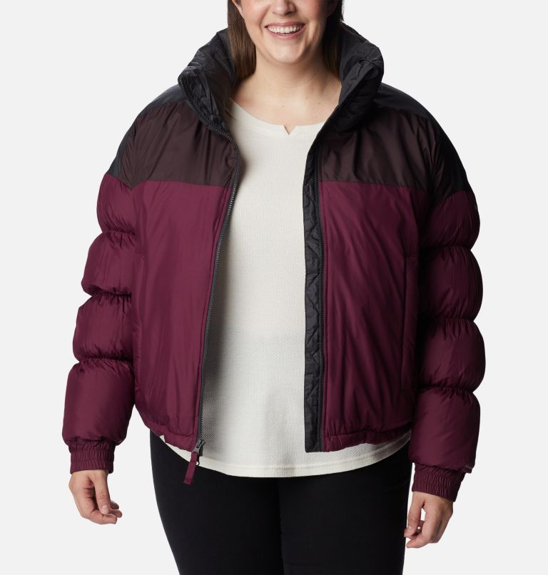 Thumbnail: Women's Pike Lake Cropped Jacket - Plus Size, Color: Marionberry, New Cinder, Shark, image 8