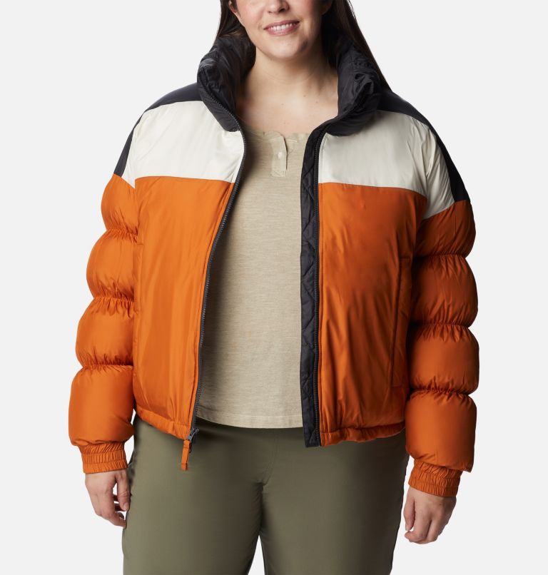 Thumbnail: Women's Pike Lake Cropped Jacket - Plus Size, Color: Warm Copper, Chalk, Shark, image 8