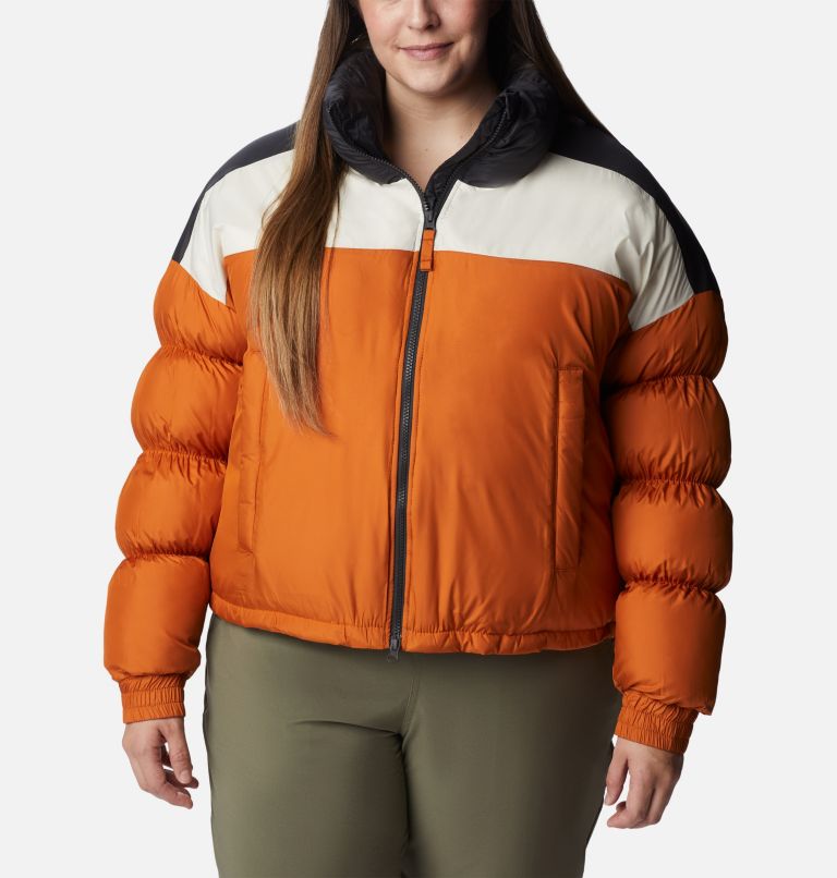 Thumbnail: Women's Pike Lake Cropped Jacket - Plus Size, Color: Warm Copper, Chalk, Shark, image 1