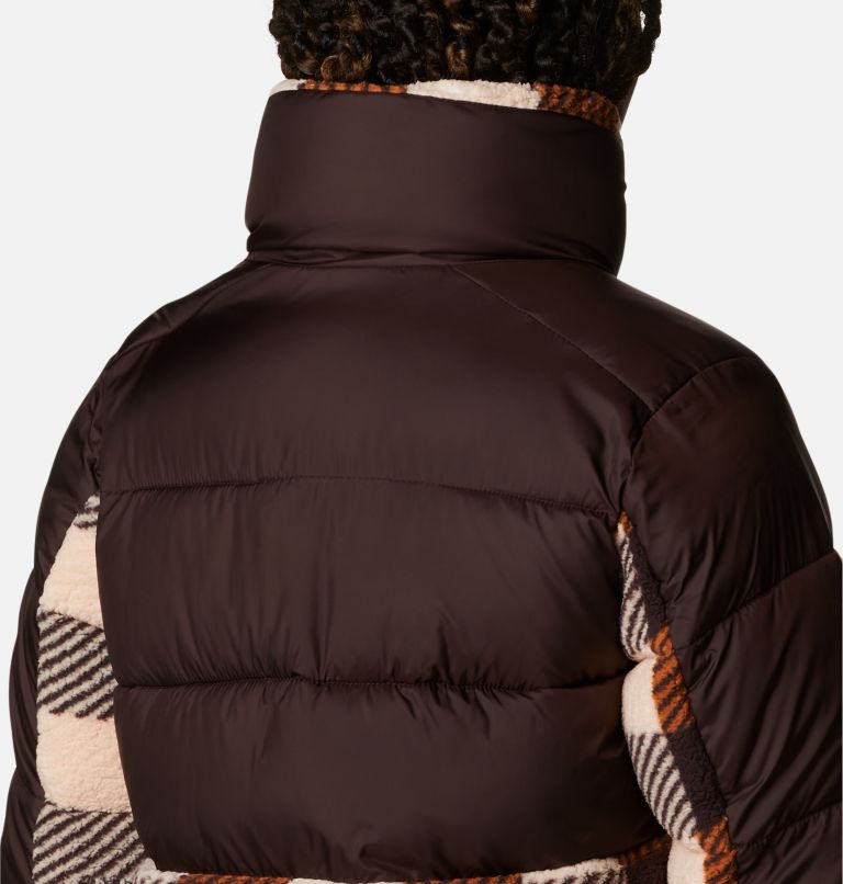 Women's Leadbetter Point Sherpa Hybrid Jacket, Color: New Cinder, Warm Copper Check Multi, image 6