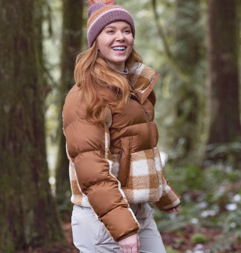 Thumbnail: Women's Leadbetter Point Sherpa Hybrid Jacket, Color: Camel Brown, Camel Brown Check, image 10