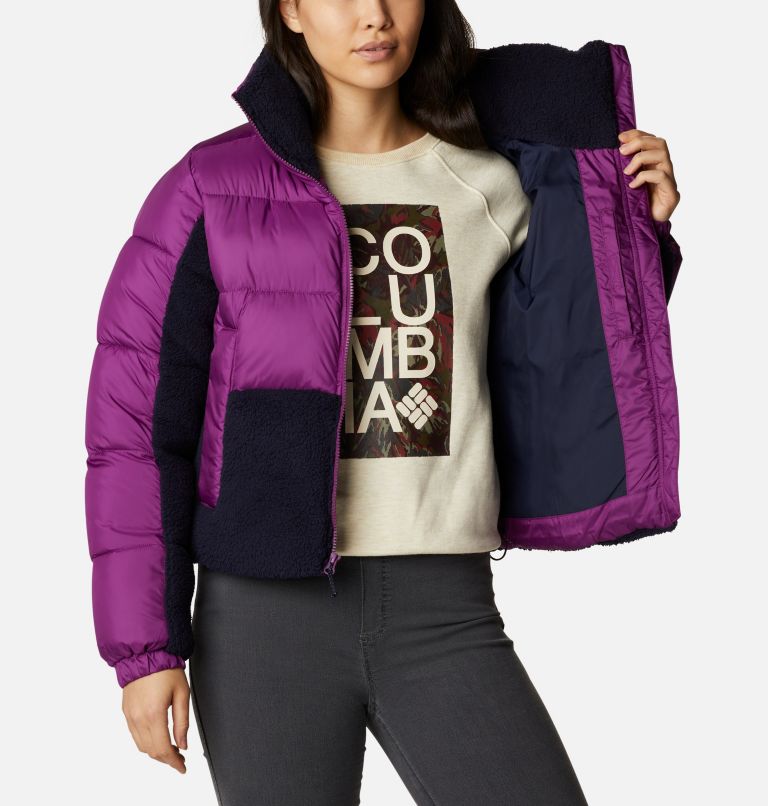 Women's Leadbetter Point Sherpa Hybrid Jacket, Color: Plum, Dark Nocturnal, image 5